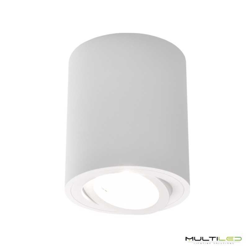 Aro de superficie basculante Maxled aluminio blanco para dicroica GU10/MR16 Ø80mm