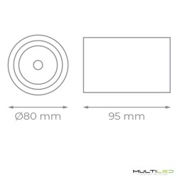 Aro de superficie basculante Maxled aluminio blanco para dicroica GU10/MR16 Ø80mm