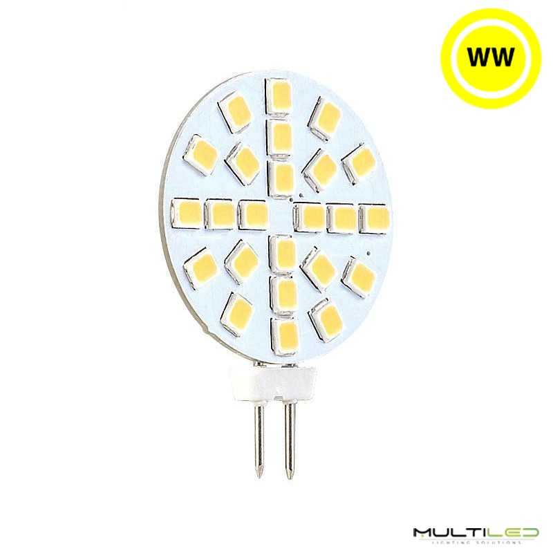 Lampara Led G4 Galleta 2W 24xSMD 2835 120º 12V ACDC Blanco Cálido 2700k