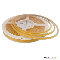 Tira led profesional Cob 384l/m Superfina 5mm 10W/m 1000Lm/m IP67 24V Blanco Cálido 2700k