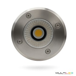Foco empotrable de suelo circular Led IP67 corte Ø90 mm 7W COB Blanco Cálido 3000k