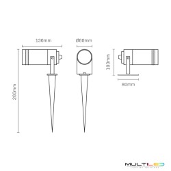 Foco LED Exterior y Jardin con Pincho GU10 IP65 2 en 1