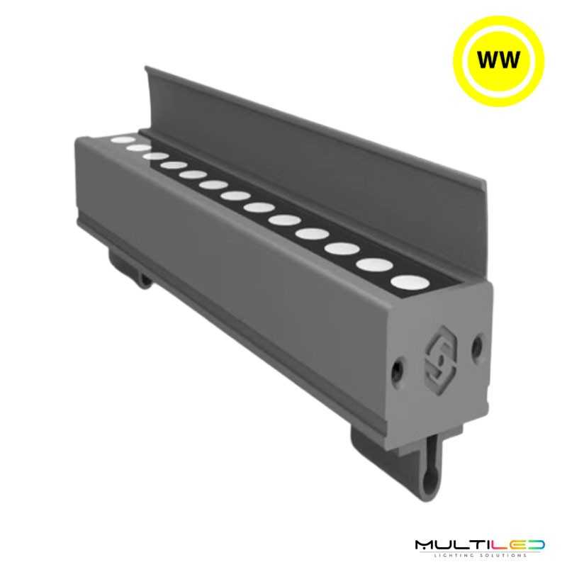 Bañador Led lineal wallwasher Visera 12W 550mm IP66 Blanco Cálido 2700k