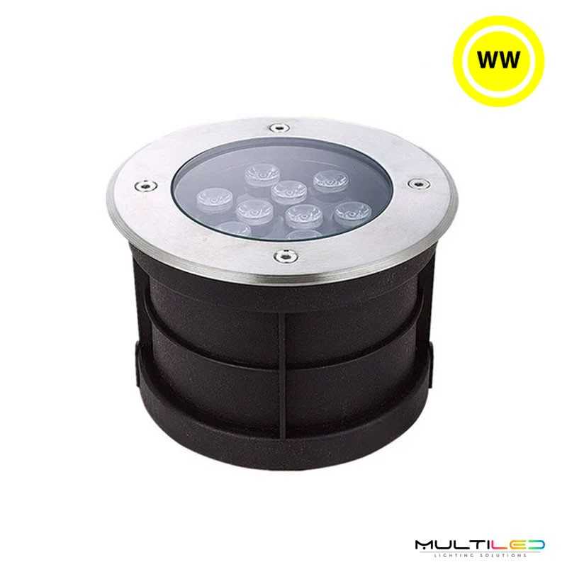 Foco empotrable de suelo Led 9W AC220 Blanco Cálido 3000k