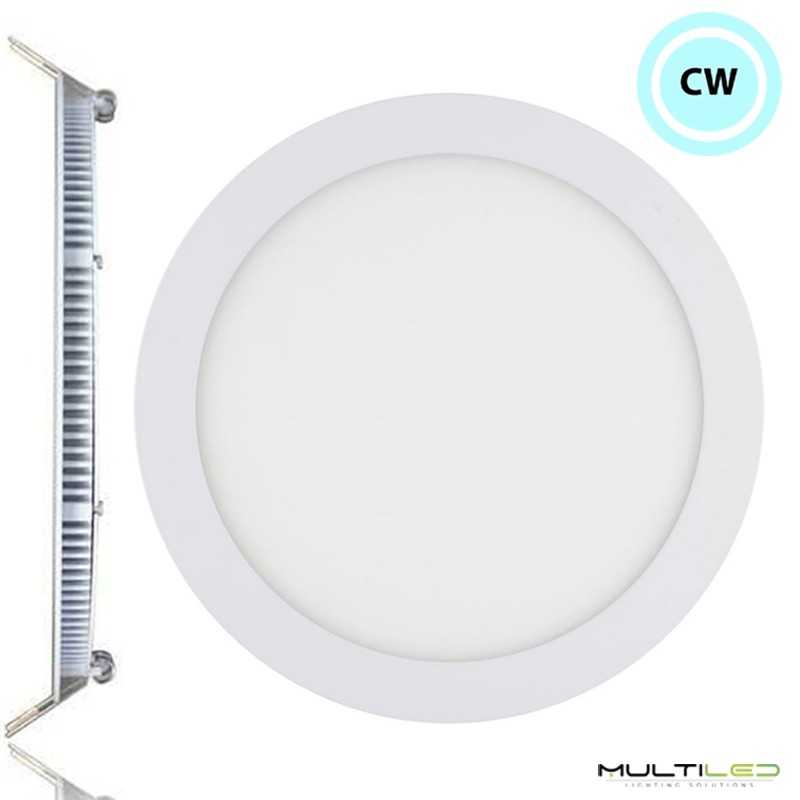 Panel Placa Led 20W Downlight Extraplano Circular Corte Ø200 mm Blanco Frío 6500k