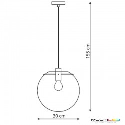 Lámpara colgante Light Prestige Puerto L 1xE27 negra – estilo moderno Ø30 cm