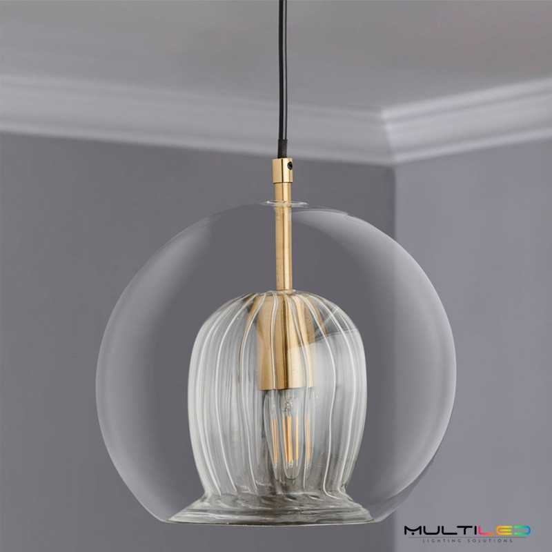 Lámpara colgante Wilko Glass 1xE27 – estilo moderno Ø25 cm