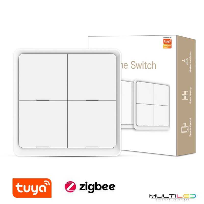 Mando Zigbee 3.0 de 4 botones – Compatible con Tuya y Smart Life