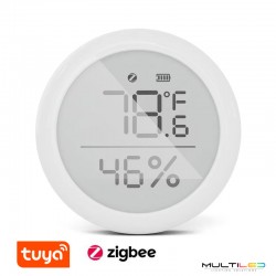 Sensor de temperatura y humedad Zigbee Tuya Smart – Medición interior para automatización