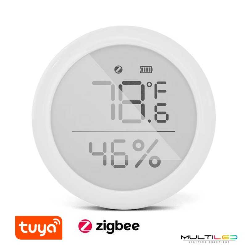 Sensor de temperatura y humedad Zigbee Tuya Smart – Medición interior para automatización