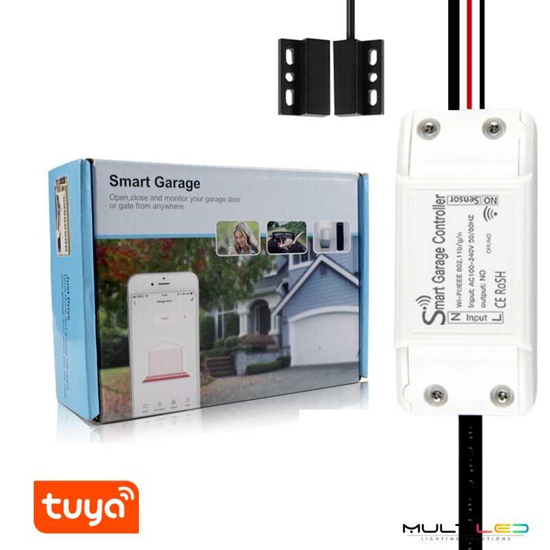 Controlador de puerta de garaje WiFi Tuya Smart – Apertura/cierre remoto con sensor de estado