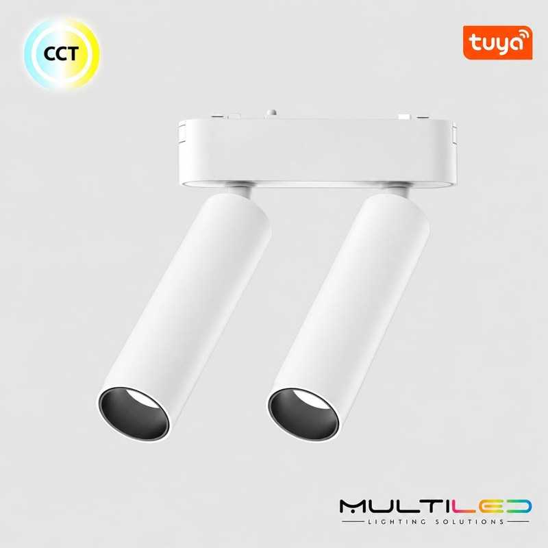 Proyector Doble Magnético Luminarq 26mm 7W+7W 36º 40V CCT Blanco
