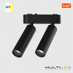 Proyector Doble Magnético Luminarq 26mm 7W+7W 36º 40V CCT Negro