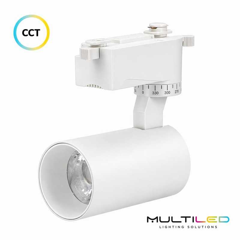 Foco de carril Led Monofásico 12W LED Nero Blanco CCT 3000K/4000K/6000K