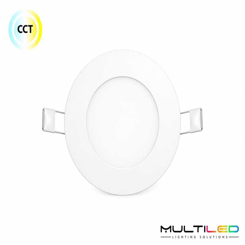Panel Led 6W Downlight Extraplano Circular Corte Ø70mm CCT3 Blanco
