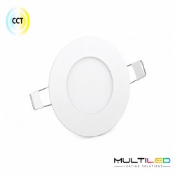 Panel Led 5W Downlight Extraplano Circular Corte Ø70mm CCT3 Blanco