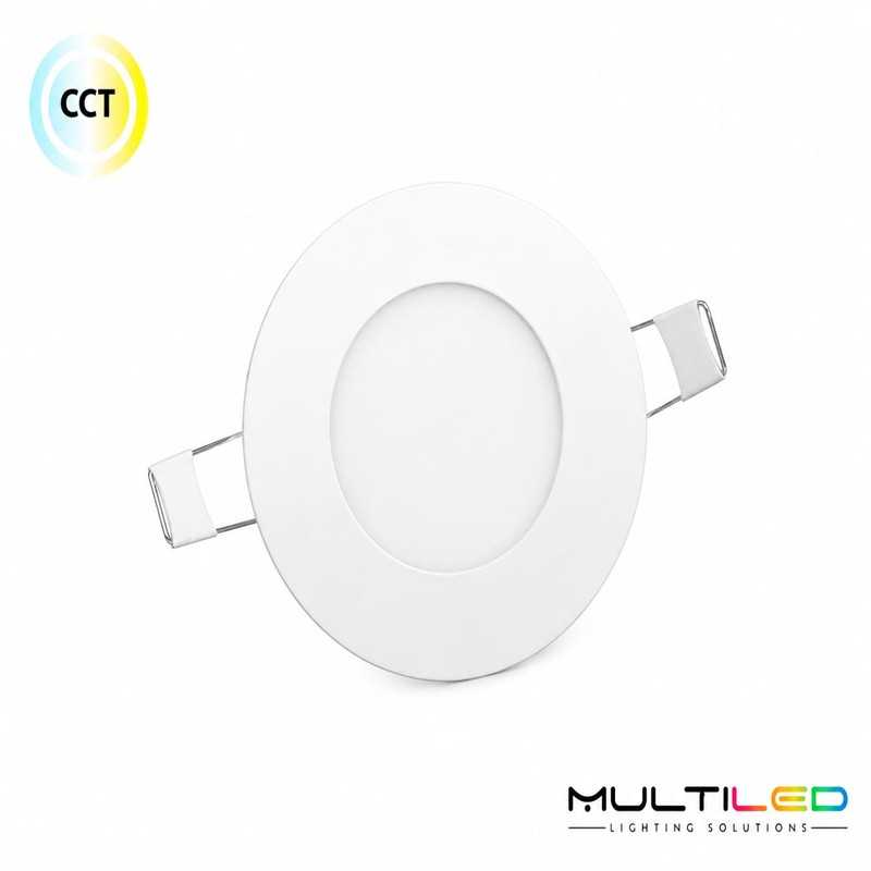 Panel Led 5W Downlight Extraplano Circular Corte Ø70mm CCT3 Blanco