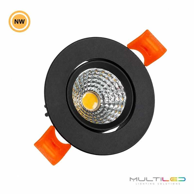 Empotrable Downlight Led Bulk 3W Negro Corte Ø55 mm Blanco Neutro 4000K