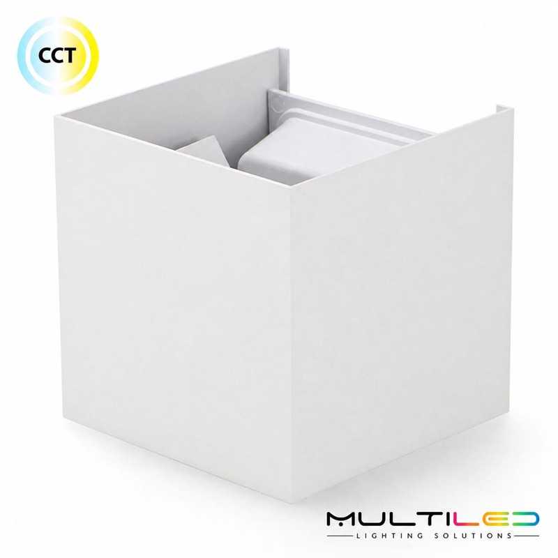 Aplique Led de interior-exterior Blanco 12W Modelo Cube CCT