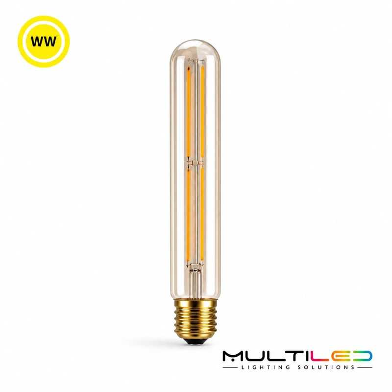 Bombilla Led Tubular gold de Filamento 4W 2200k T225 E27