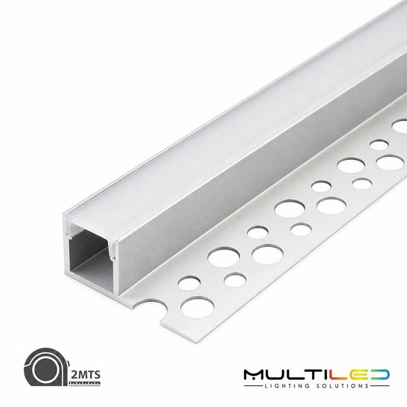 Perfil de aluminio para tira led empotrable, especial obra 32,37*13,65mm (2mts)
