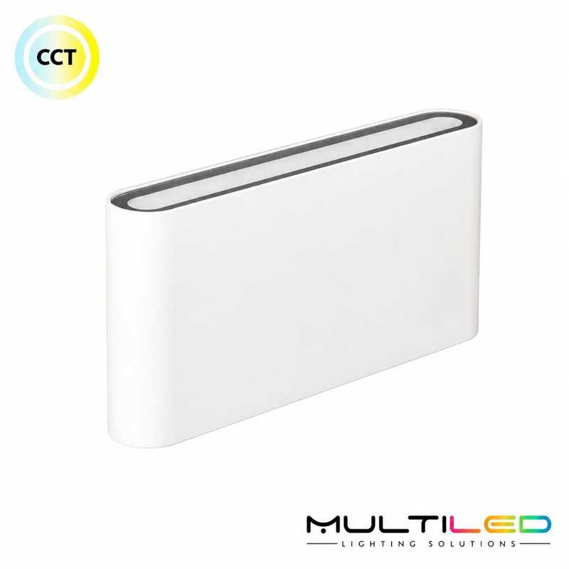 Aplique de Pared LED Exterior Blanco 12W Doble Cara CCT 2700K-3300K-4000K IP65 Felix Rectangular 