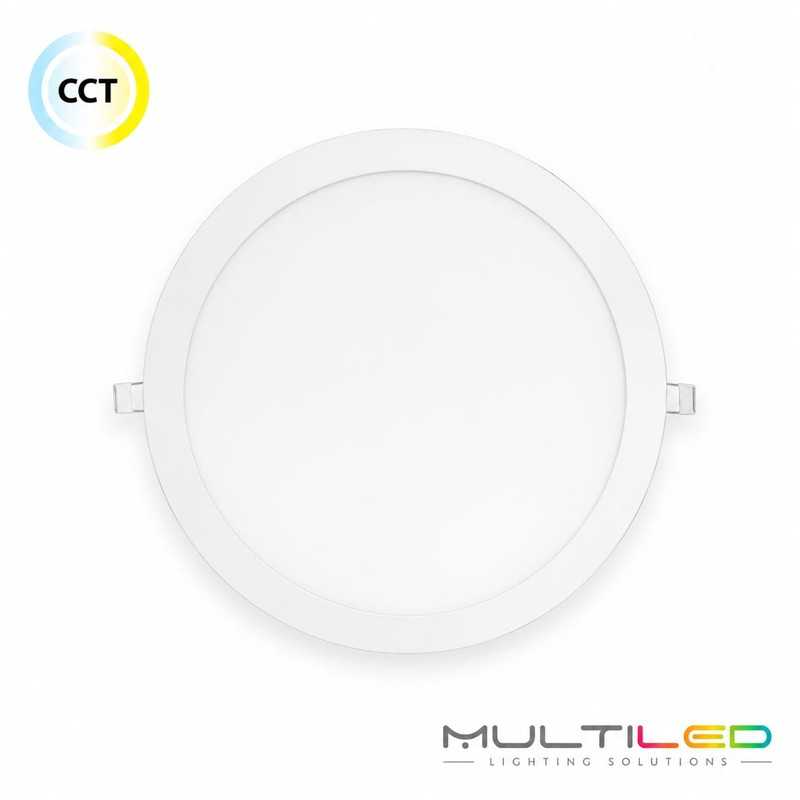 Panel Led 24W Downlight Extraplano Circular Corte Ø280mm CCT3 Blanco