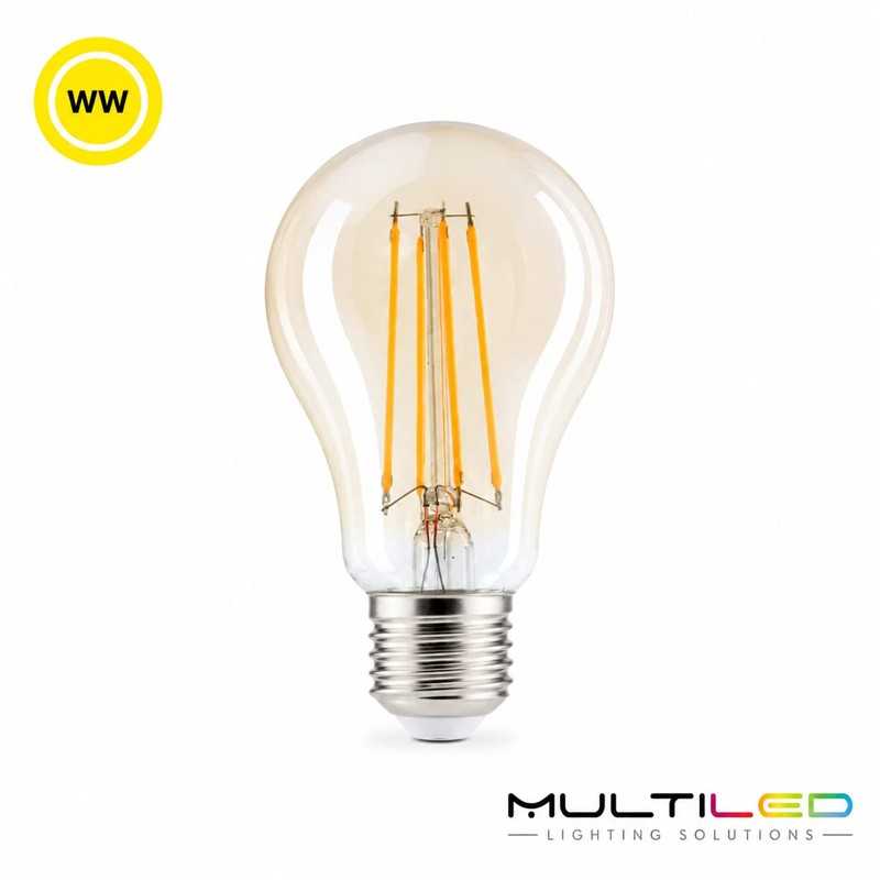 Bombilla LED Filamento A60 E27 7W 2500K 720lm Ámbar