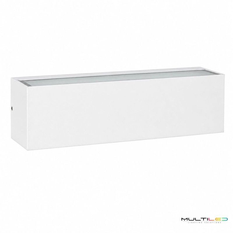 Aplique de Pared LED Exterior Blanco 10W Rectangular Doble Cara Aluminio 230mm IP65 IK08 Blanco Cálido 2700K