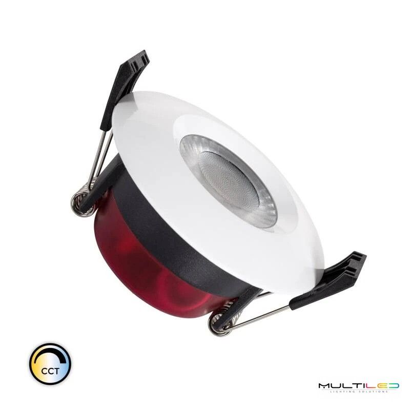 Foco Downlight LED Baño Regulable Blanco 8W IP65 Corte Ø70mm CCT 3000K-4000K-6000K