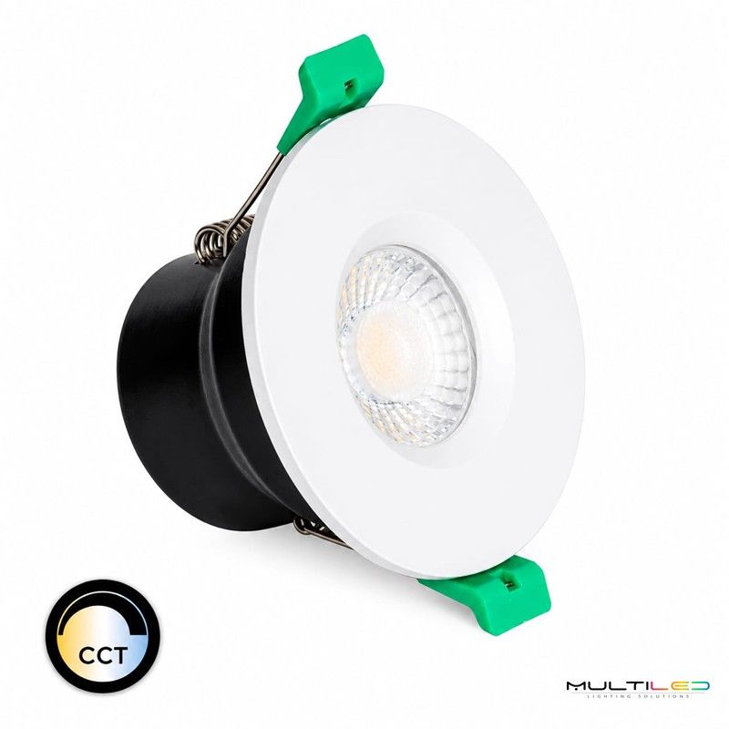 Foco Downlight LED Ignífugo Regulable Blanco 5-8W IP65 Corte Ø65mm CCT 3000K-4000K