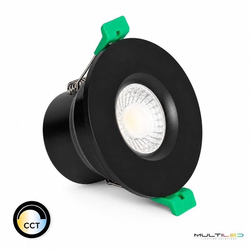Foco Downlight LED Ignífugo Regulable Negro 5-8W IP65 Corte Ø65mm CCT 3000K-4000K