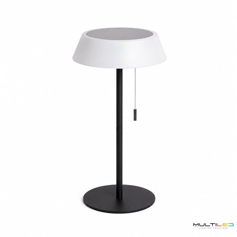 Lampara de Mesa Metal Solar Exterior Negro