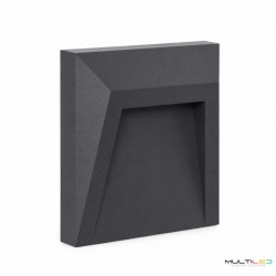 Baliza empotrable de pared Led Antracita Dover 1.5W IP65 AC 220V Blanco Cálido