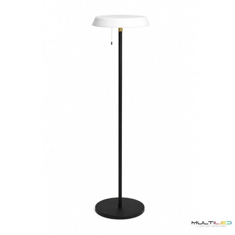 Lampara de Pie Metal Solar Aldana Exterior Negro