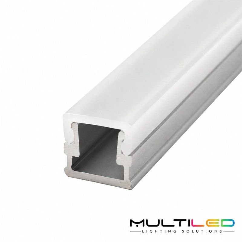 Perfil de aluminio extrafino para tira led de superficie 8 x 7,51mm (2mts) Plata