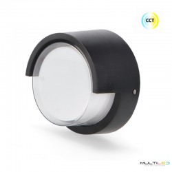 Aplique Led de interior-exterior Negro 12W Modelo Ginza Redondo CCT