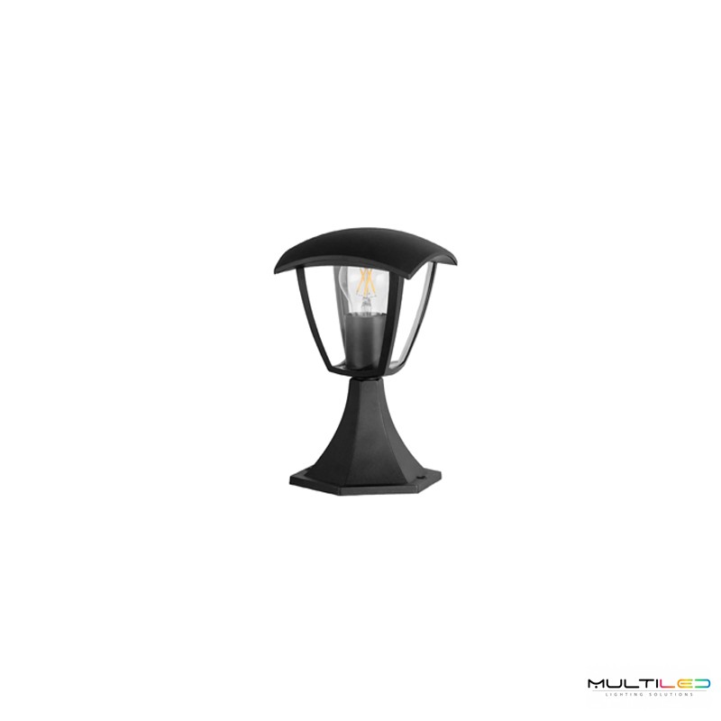 Bolardo Baliza Jardín LED E27 Aluminio Negro IP44 170x295mm