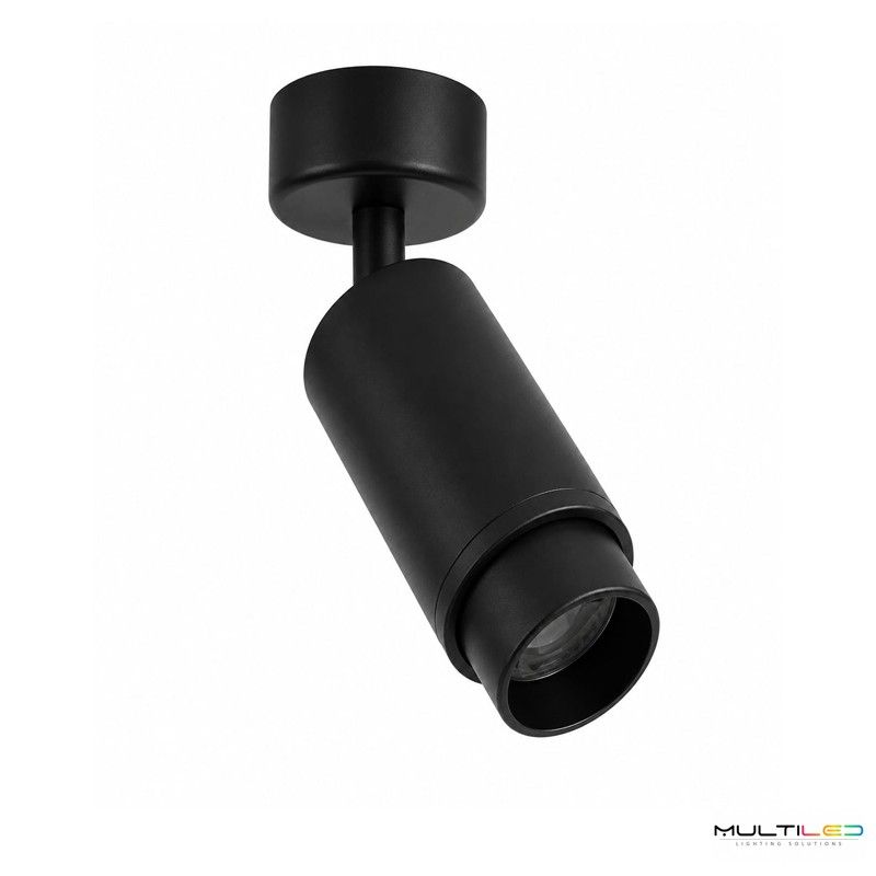 Foco Superficie GU10 Interior Direccionable 10-50° 10W max Negro Aluminio IP20