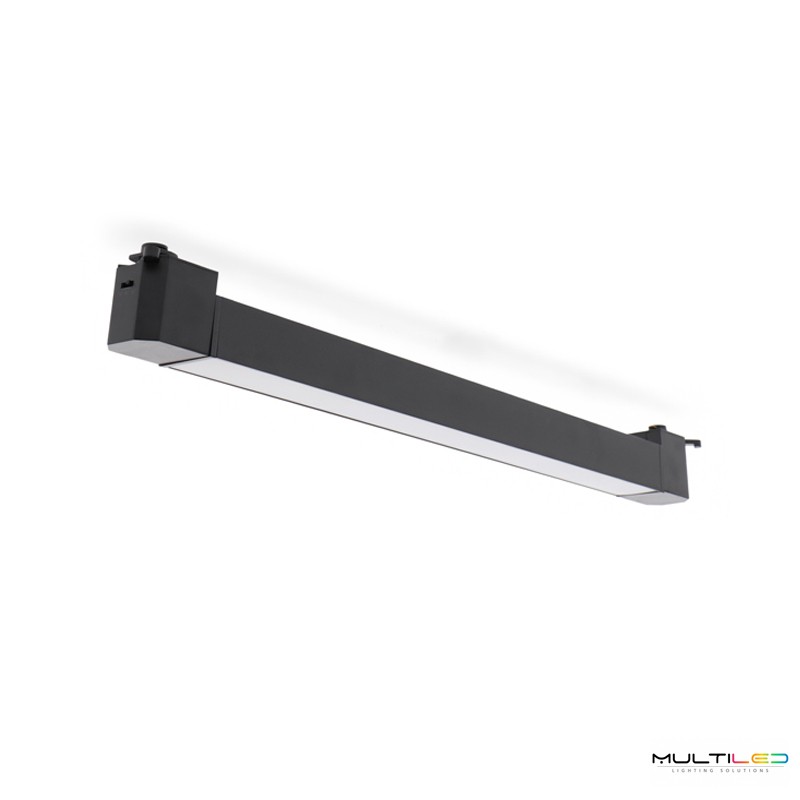 Foco Carril Lineal LED Monofásico 24W CCT 120° 2400lm Negro Aluminio IP20 Line