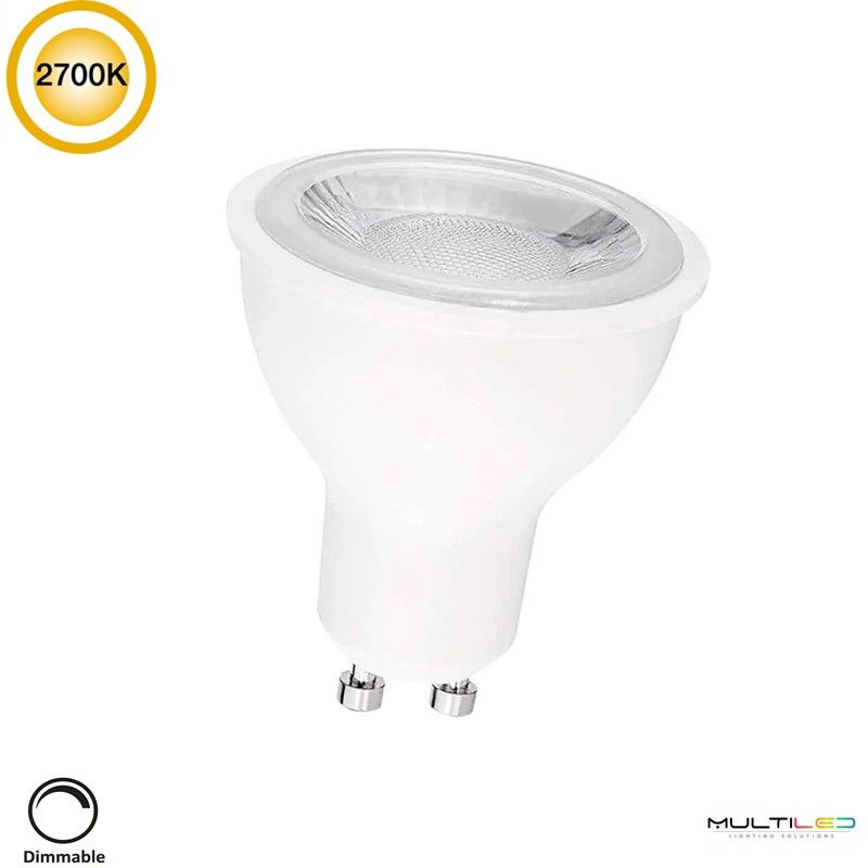 Bombilla Led 7W Regulable Blanco Extra Cálido 2700K GU10 Ø50mm 45°