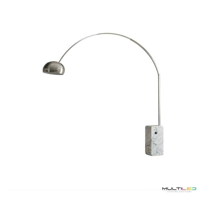 Lámpara de Pie Arco H2000x1800mm E27 Metal y Mármol Pantalla Espejo