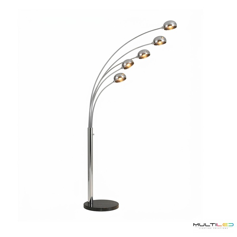 Lámpara de Pie Bouquet H1950x1100mm 5xE14 Metal Plata